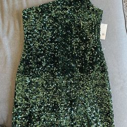 Green Sequin Prom Dress