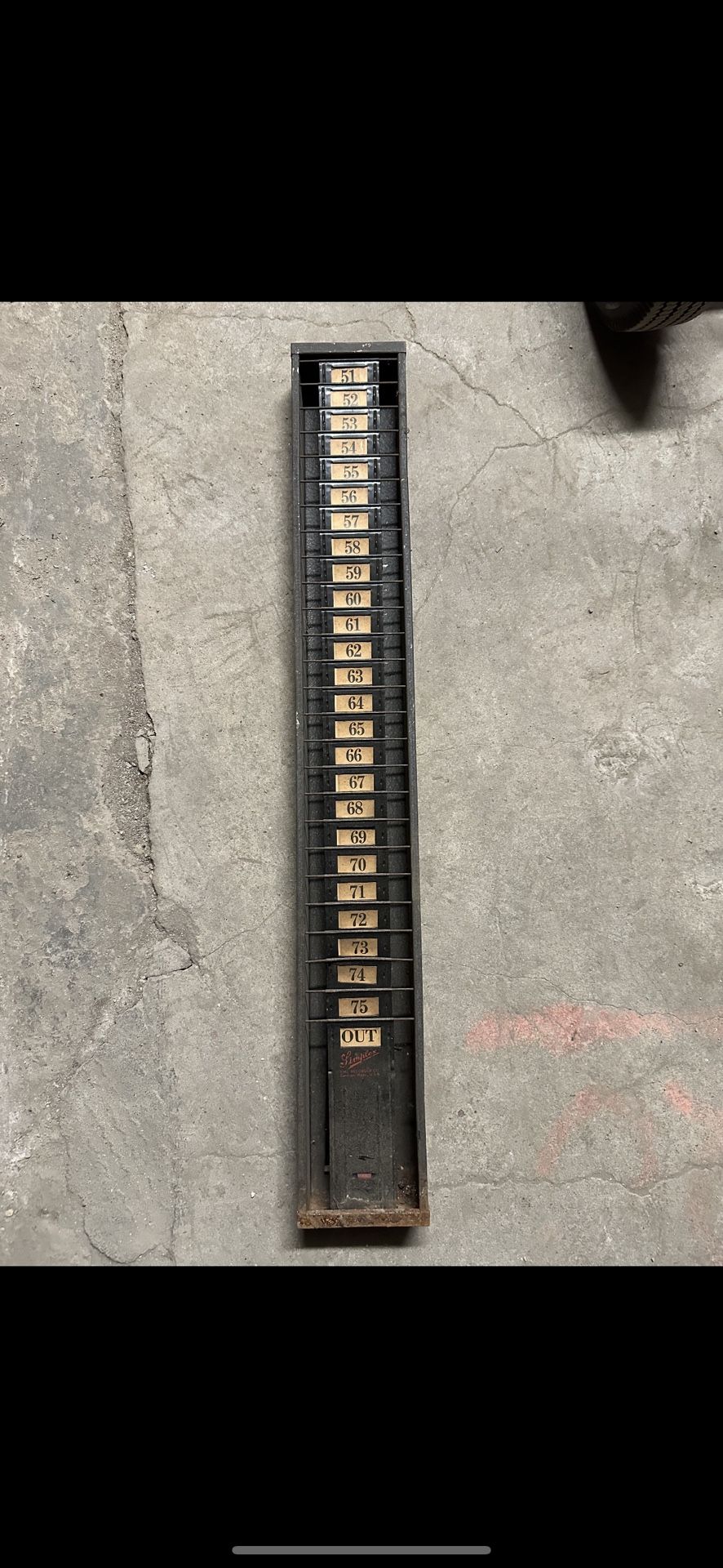 Vintage Simplex Time Recorder Company Time Card Rack