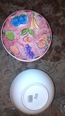 Hand-Painted Ceramic Fruit Bowl