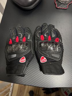 Ducati Leather Motorcycle Gloves Carbon fiber size L