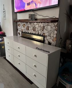 White 9 Drawer Dresser 