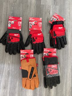 Milwaukee Gloves Lot Of 5  Goatskin leather- Nitrile Dipped
