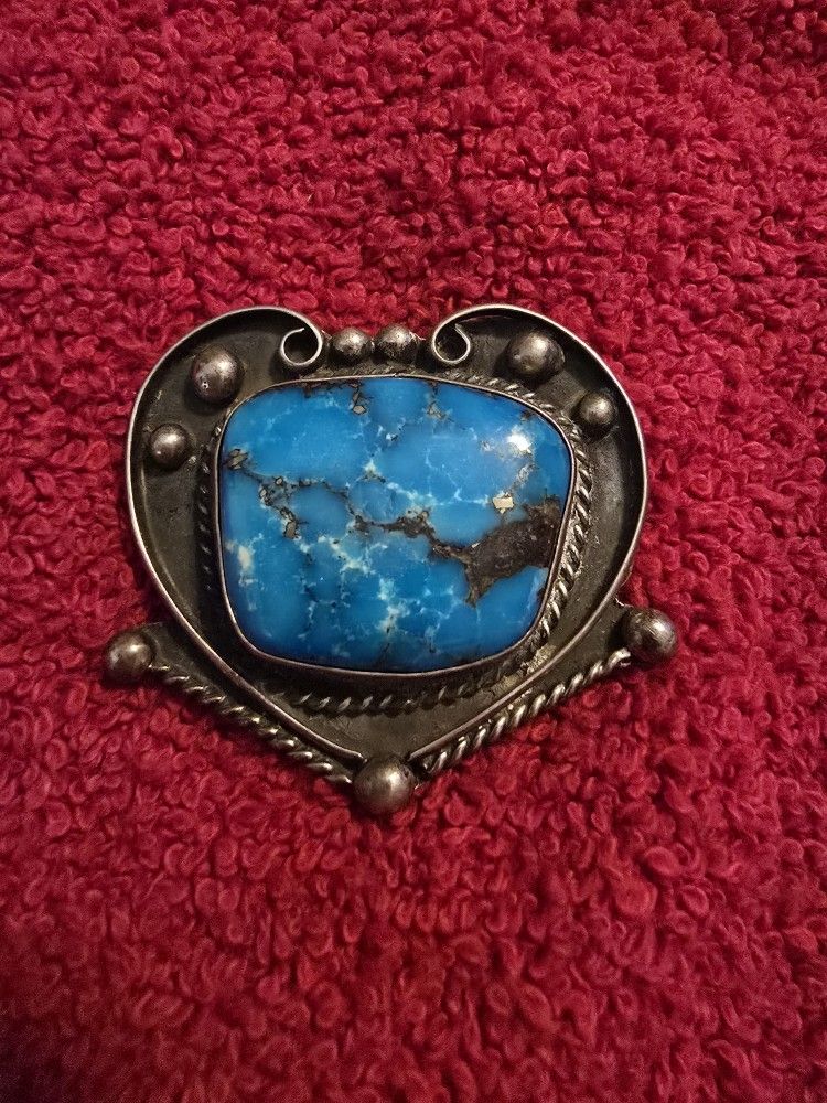 Vintage Navajo Kingman turquoise pendant