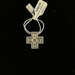 White Gold Cross Pendant 