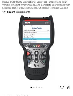 Innova 5610 OBD2 Bidirectional Scan Tool - Understand Your Vehicle, Pinpoint What's Wrong, and Complete Your Repairs with Less Headache, Updates Inclu