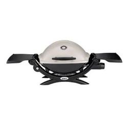 Q 1200 1-Burner Portable Tabletop Propane Gas Grill in Titanium with Built-In Thermometer