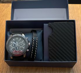 Men's Watch, Bracelet & Card Holder Gift Set