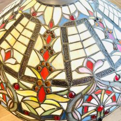 Vintage Serena D'italia Tiffany Style Emperor Table Lamp