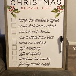Christmas Bucket  List Whiteboard