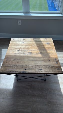 Wooden industrial coffee table