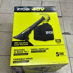 RYOBI 40V Vac Attack Cordless Battery Leaf Vacuum/Mulcher (Tool Only)