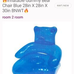 New Blue Inflatable Bear Chair