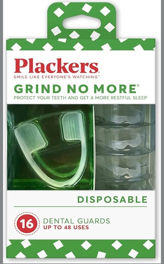Plackers Grind No More Night Guard, Nighttime Protection for Teeth, BPA Free, Sleep Well, Ready to Wear, Disposable, One Size Fits All, 16 Count