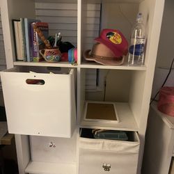 Desk And Tall Shelf. $40 For Both