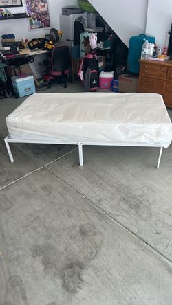 Twin size mattress with frame