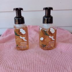BATH & BODY WORKS (LOT OF 2) PARADISE COCONUT GENTLE FOAMING HAND SOAP 8.75