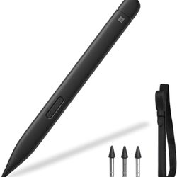 Surface Slim Pen 2 Matte - Bluetooth 5.0 Connectivity - 4,096 Points of Pressure Sensitivity - with Slim Pen 3 Tips and Pencil Holder  Color Black Bra