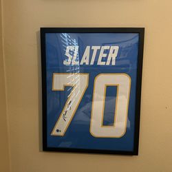 Rashawn Slater #70 Los Angeles Chargers Signed Custom Framed Jersey