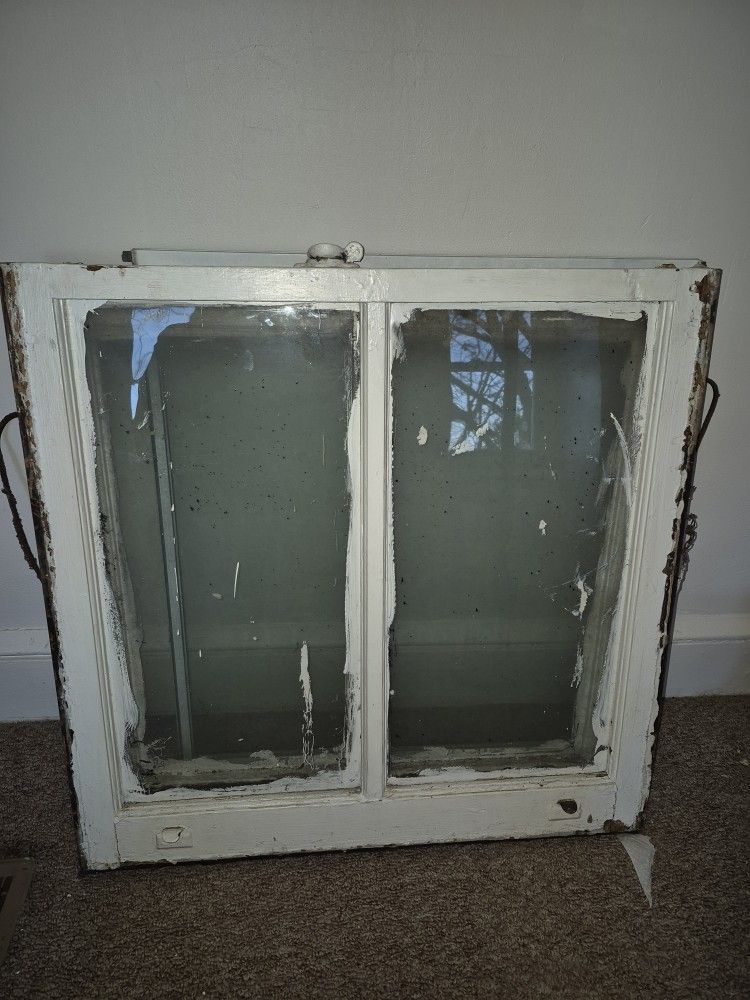 2 Sets Of Wood Frame Windows