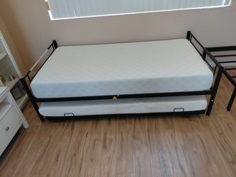 Black Metal Twin Trundle