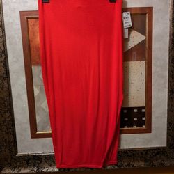 Bar III Orange Knit Pencil Skirt