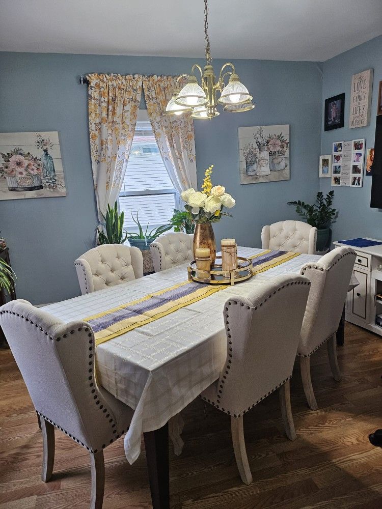 Juego De Comedor De 12 Sillas, 6 De Madera 6 Acolchadas Furniture