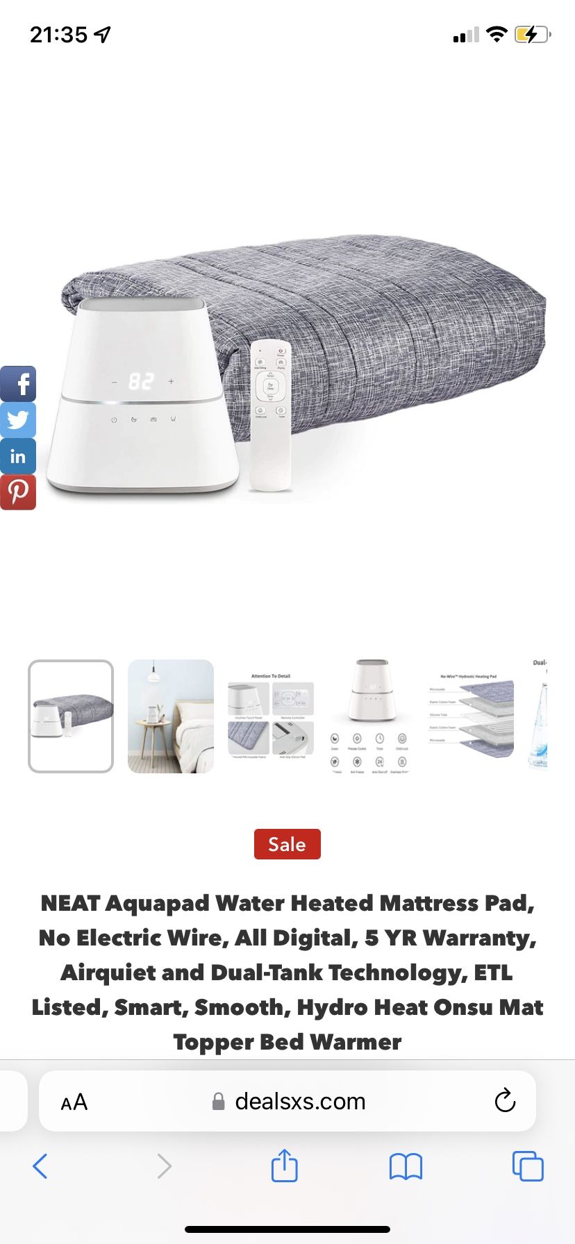 Neat Aquapad Water Heated Mattress Pad