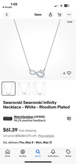 Swarovski Infinity Silver And Gold Necklace Pendant 
