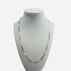 14kt Gold Flat Paper Clip Necklace 