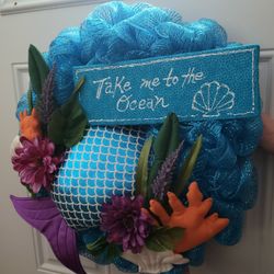 Handmade Mermaid Wreath With Sign