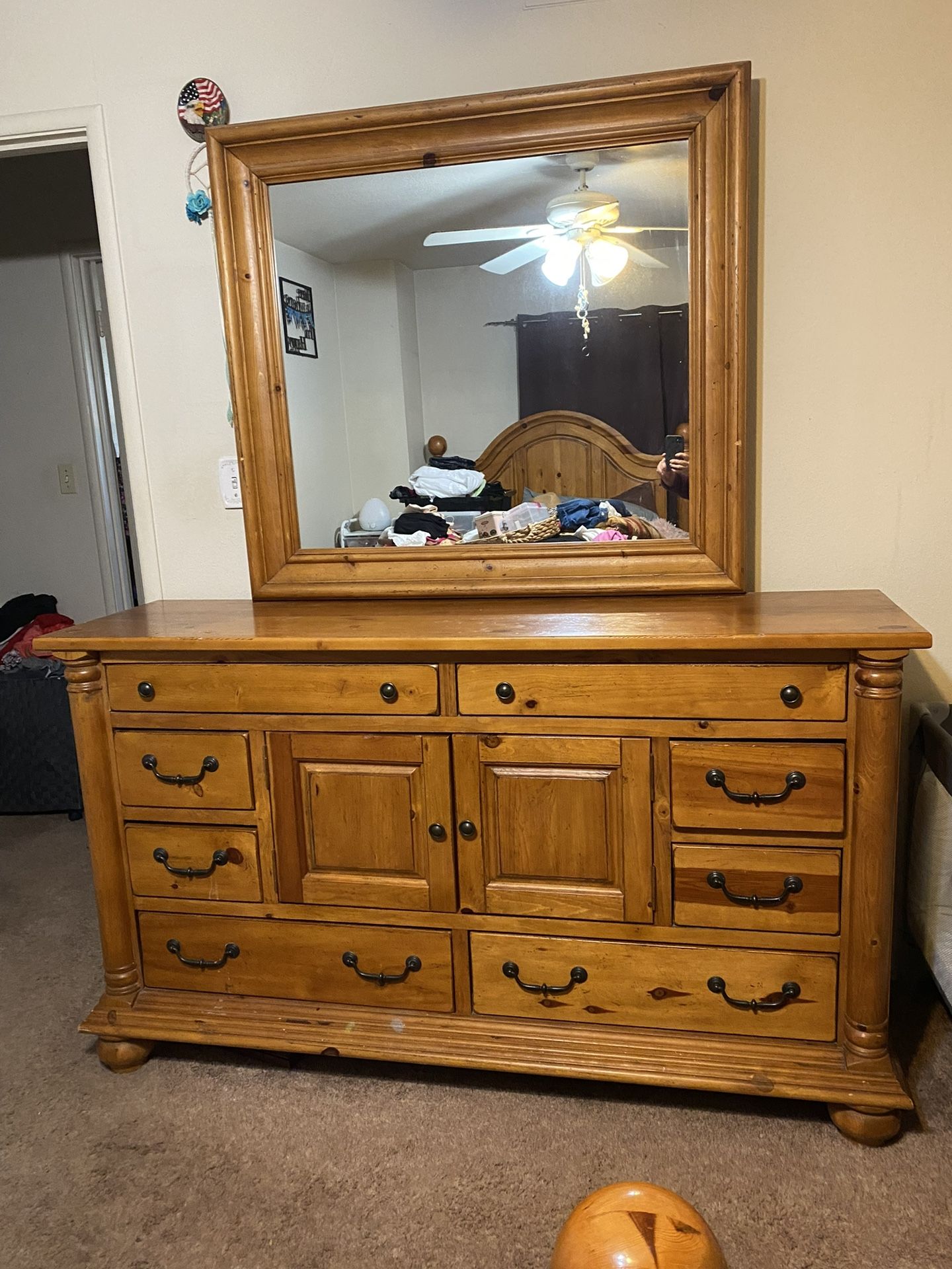Oak Dresser With Mirror  $100.00 OBO