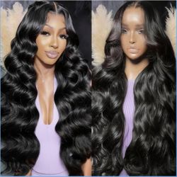 Brand New 32 Inch 13x6 Lace Front Wigs Human Hair Real Full Virgin Human Hair Wig 