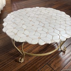 Tile Top Coffee Table With Gold Base And Gold 