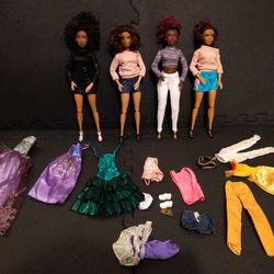 Fresh Dolls Set of 4 + Extra Clothing 