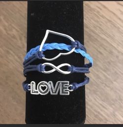 Love heart infinity blue bracelet