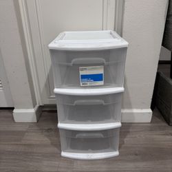 3 Drawer Plastic Storage Cart Organizer Clear White
