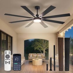 72 Inch Ceiling Fans with Lights DC Motor, Remote & APP Control