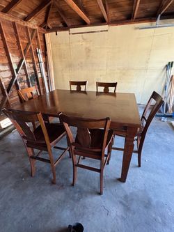 Table dining ( solid wood bar stool chair )