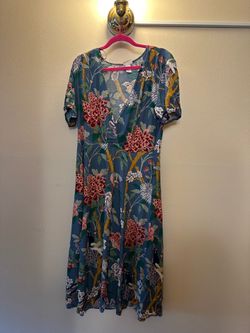 NWOT H&M x GP & J Baker Floral Bird Midi Dress - Size 12