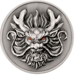 2024 Year of the Dragon 3D Ultra High Relief 1 oz Antique Silver Coin