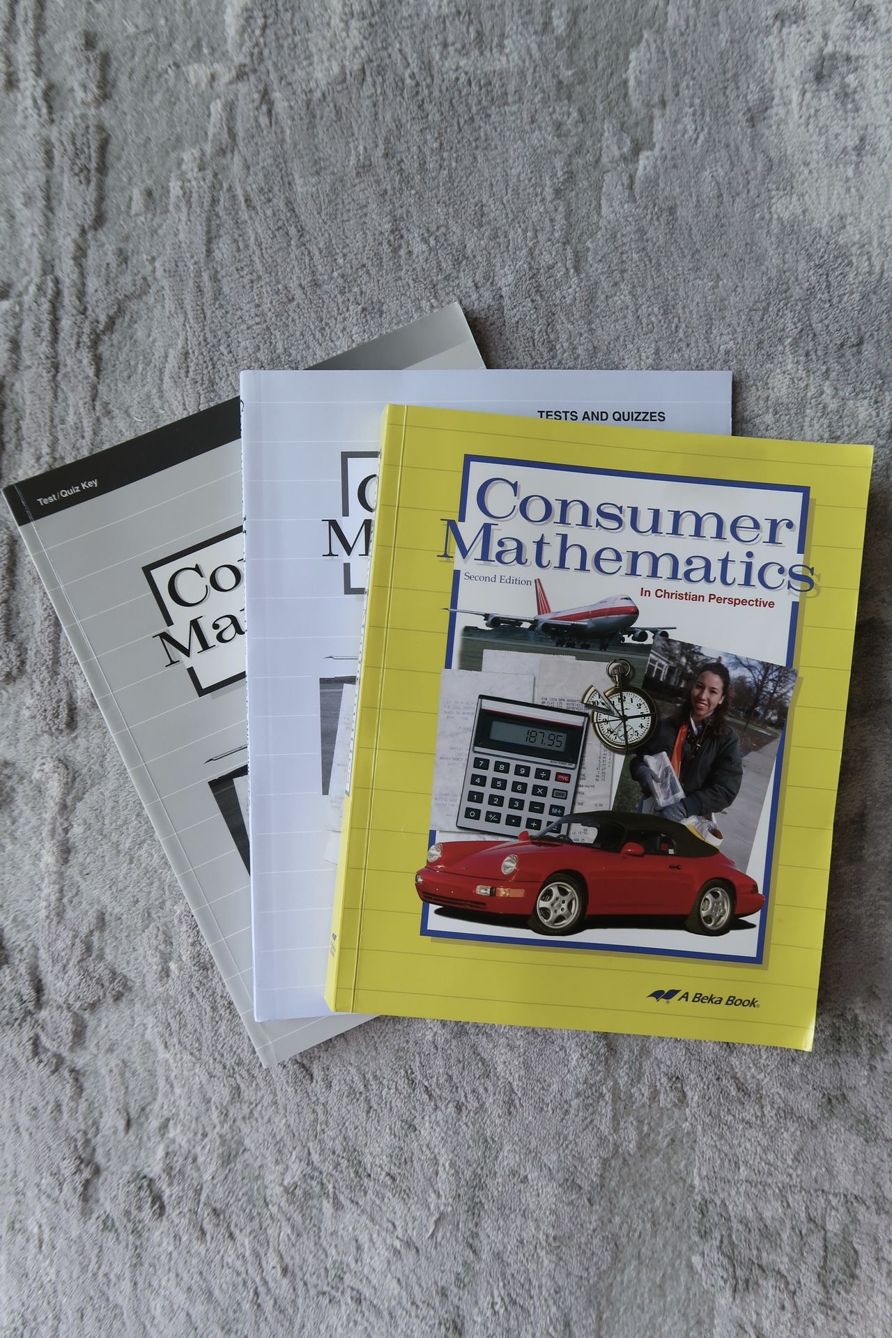 Abeka High School Consumer Math Curriculum • New Test/Quizzes Book, Textbook, Answer Key • High School