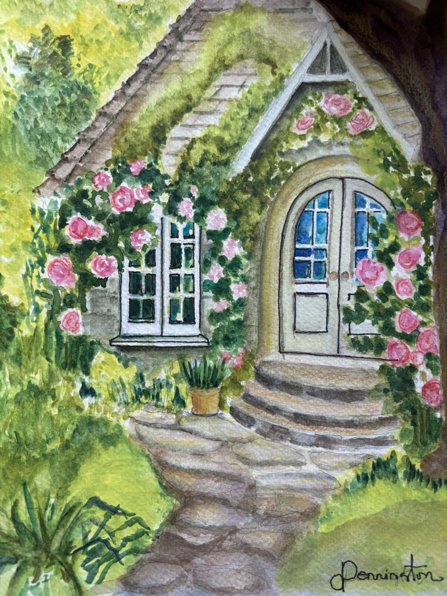 9x12 Original Watercolor Painting On Watercolor Paper