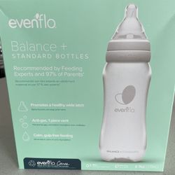 Evenflo Balance + Standard Baby Bottles w/ Slow & Medium Flow Nipples