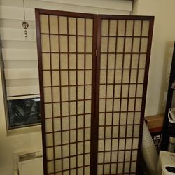 Room Divider Cherry Wood 3 Panels