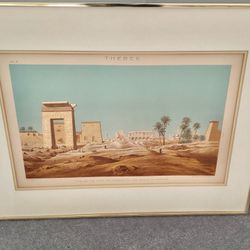 Augustus Binion Chromolithograph Thebes: View Of The Gate & Temples To South Of Karnak Egyptian Art 