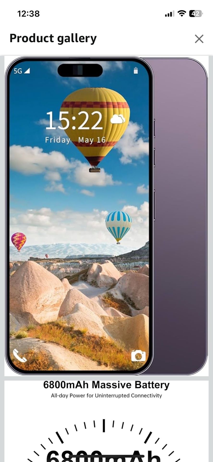 16PROMA X Unlocked Smartphone 6.9" HD Screen 6+256GB Smartphone with 128G Memory Card New System 6800mAh Long Battery Dual SIM/Fingerprint Lock/Face I