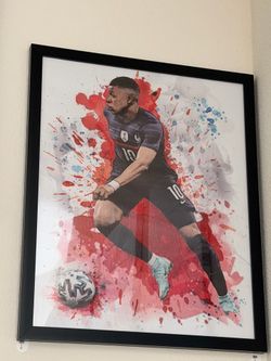 Framed Mbappé Painting