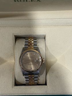 Rolex datejust two tone gold watch