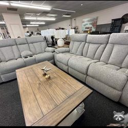 Ashley Mitchiner  Fog -2 PCS Reclining Sofa, Loveseat 