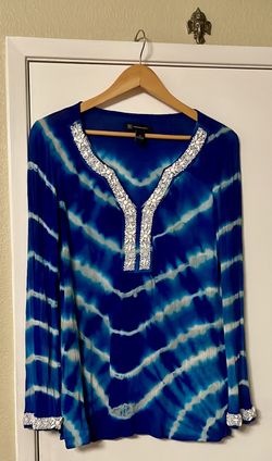 INC Beautiful Blue Tunic Top -  Sz 10